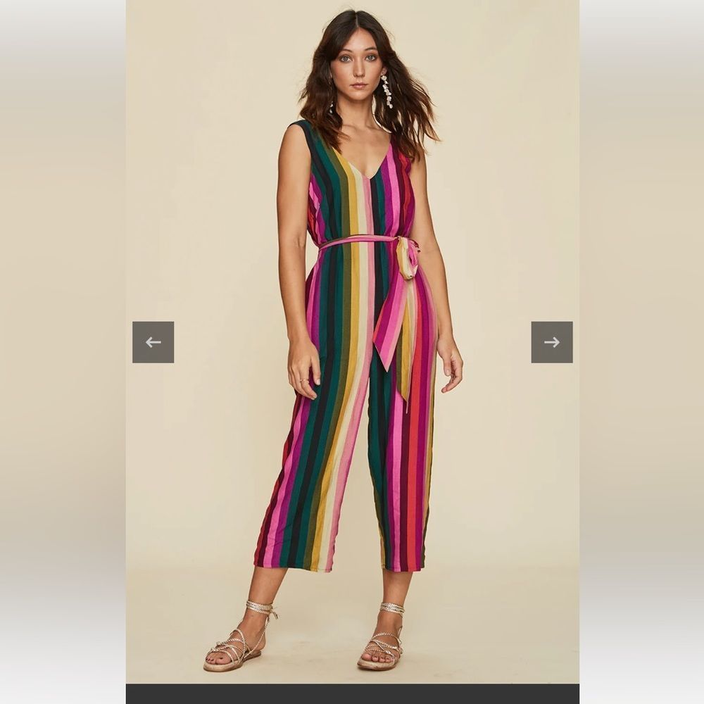 LPA Womens Jumpsuit Skylar Multi-colored Stripes Extra Large NWT (DEFECT) (2-13)